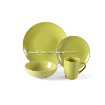 16 Piece Stoneware Dinner Set Moss Green